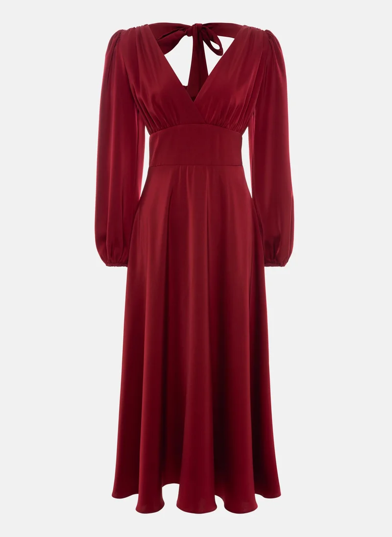 Lichi Flared long-sleeve midi dress